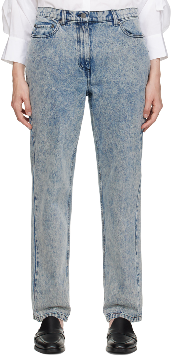 3.1 Phillip Lim: Blue Overdyed Jeans | SSENSE Canada