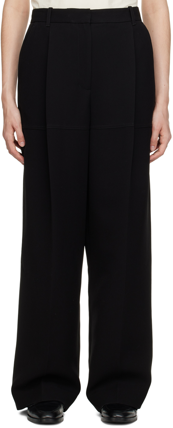 Off-White & Black Colorblock Trousers