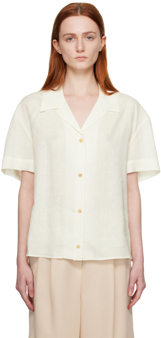 Shop Asceno Off-white Prague Shirt In Lemon