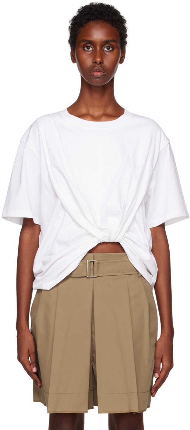 White Draped T-Shirt