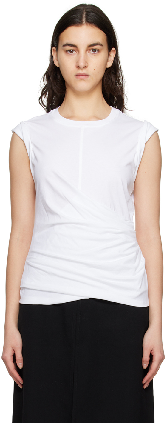 Shop 3.1 Phillip Lim / フィリップ リム White Draped Tank Top In Wh100 White
