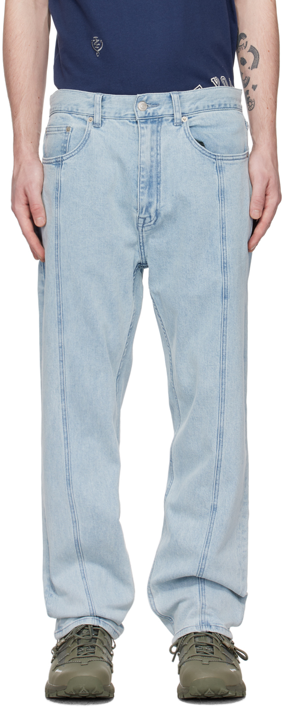 Izzue Blue Pinched Seam Jeans In Blx