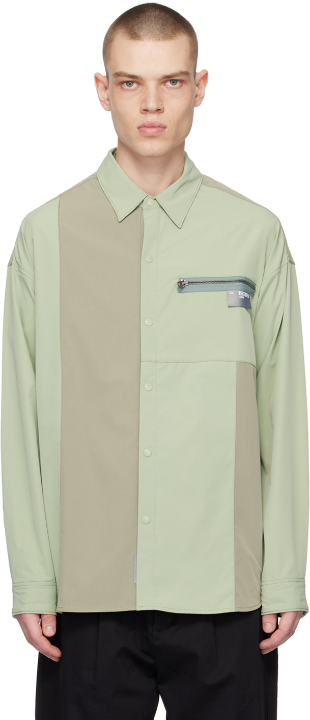 Izzue: Green Tonal Patch Shirt | SSENSE
