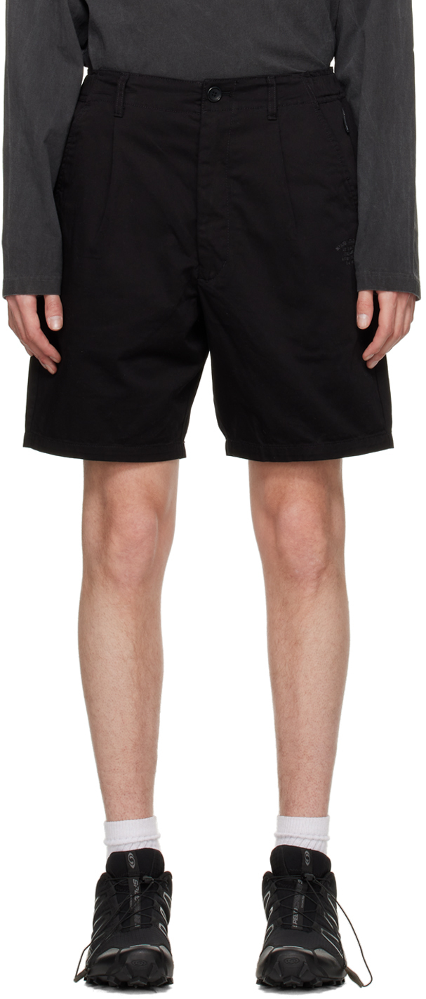 Izzue: Black Embroidered Shorts | SSENSE Canada