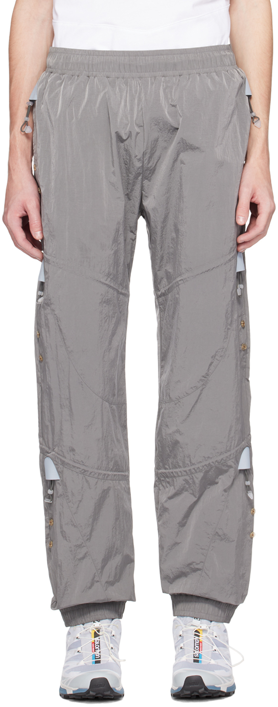 A. A. Spectrum Gray Crinkled Lounge Pants In Alloy Grey