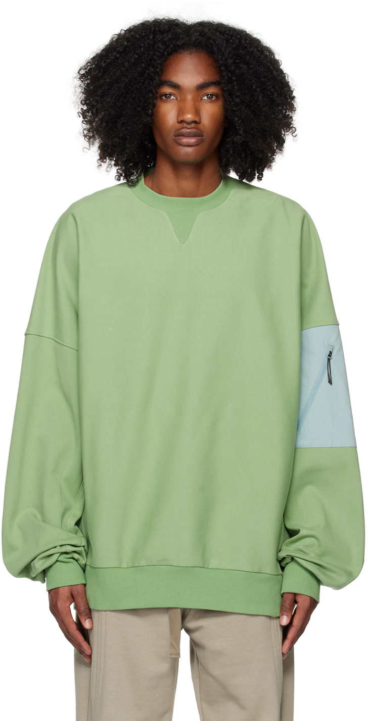 A. A. Spectrum Green Geoflow Sweatshirt In Mint Green