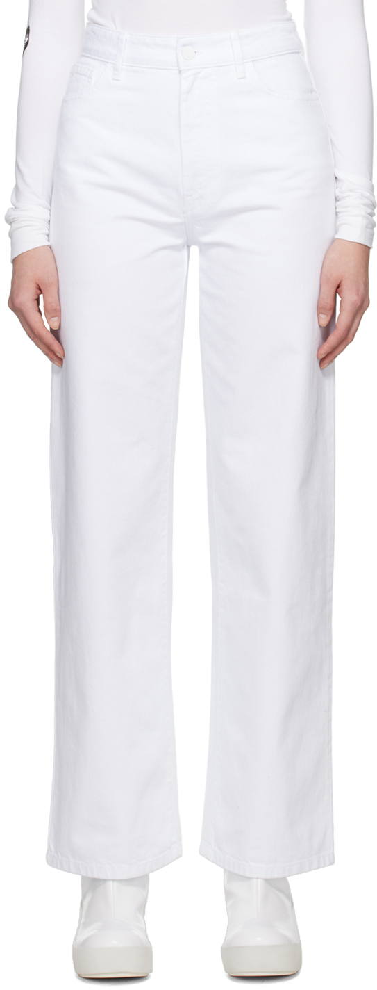 Shop Raf Simons White Workwear Jeans In 0010 White