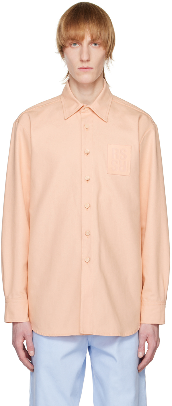 Raf Simons: Pink Patch Denim Shirt | SSENSE