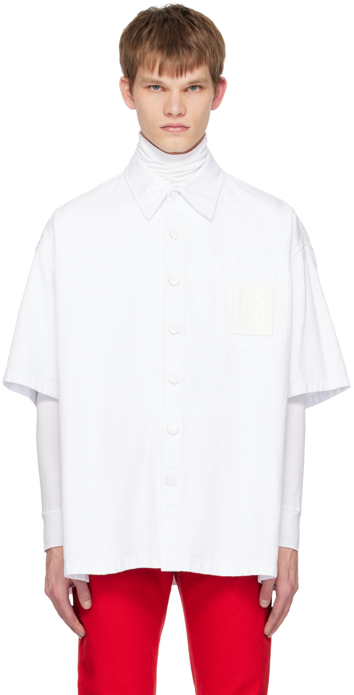 Raf Simons White Patch Shirt | ModeSens