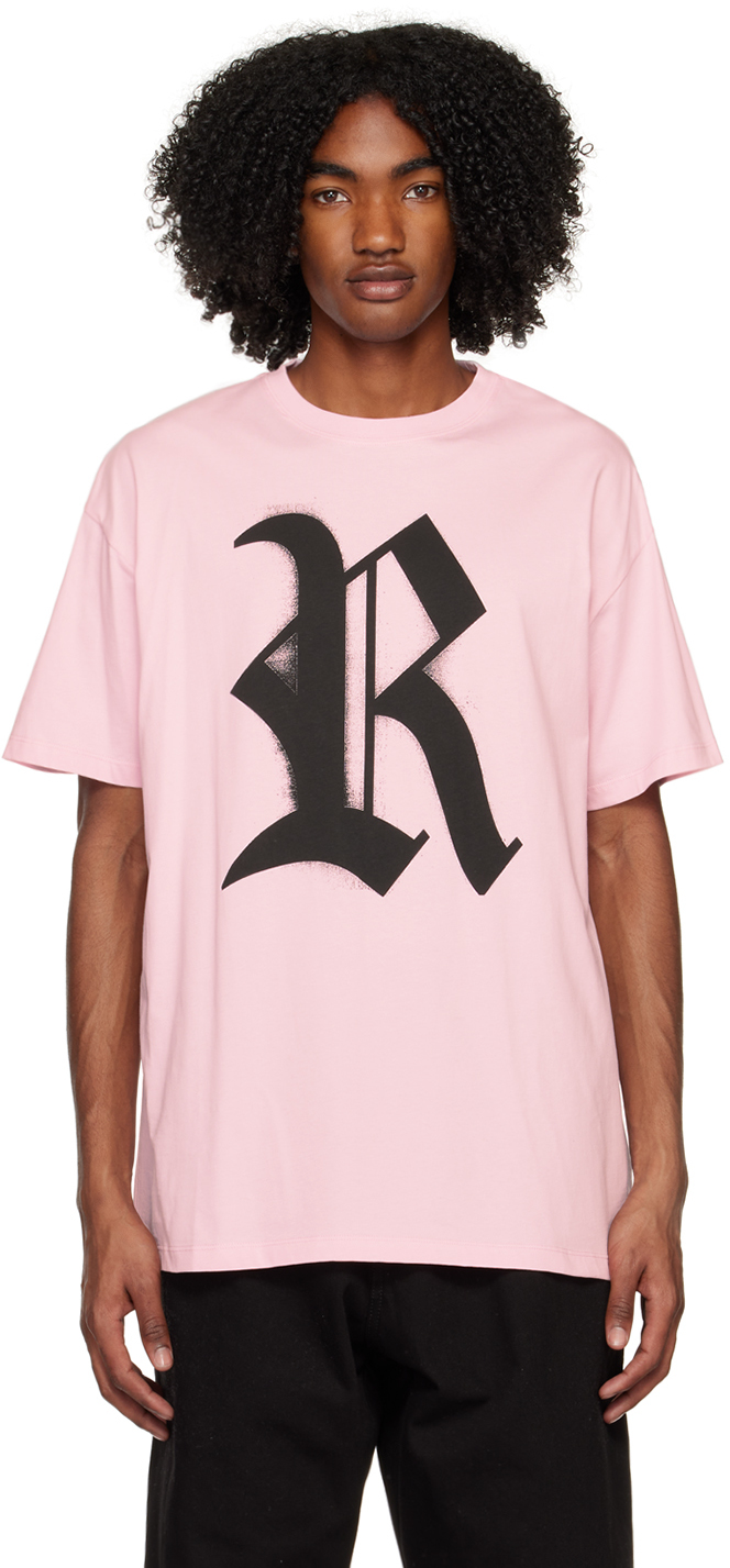 Raf Simons: Pink 'R' T-Shirt | SSENSE