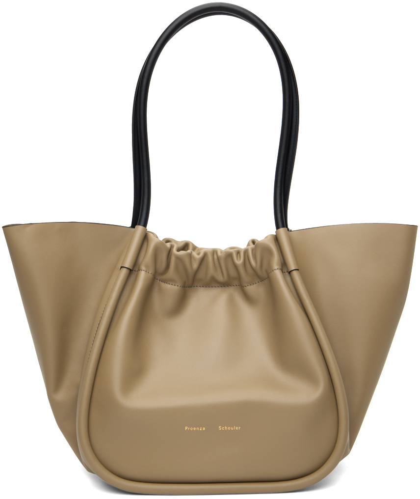 Proenza Schouler Taupe Large Ruched Tote