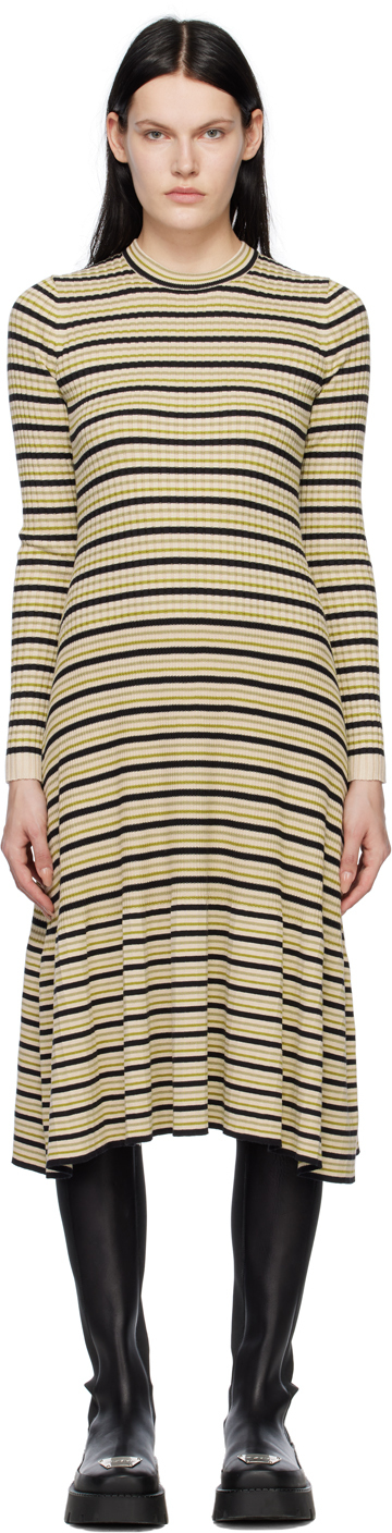 Proenza Schouler Multicolor  White Label Stripe Midi Dress In Cream Multi