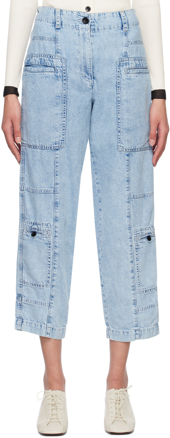 Proenza Schouler Blue  White Label Straight-leg Trousers In Light Indigo