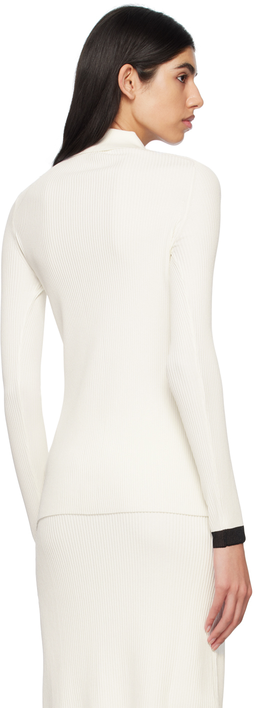 Proenza Schouler Off-white  White Label Pointed Collar Cardigan In Cream