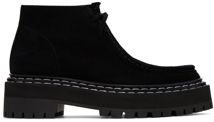 Shop Proenza Schouler Black Lug Sole Platform Boots In 001 Black