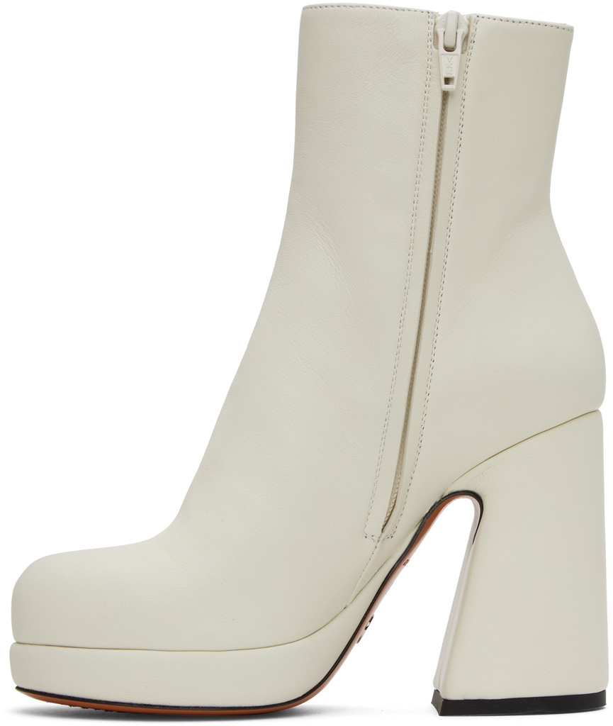 Proenza Schouler Forma Lambskin Platform Booties In 101 Natural