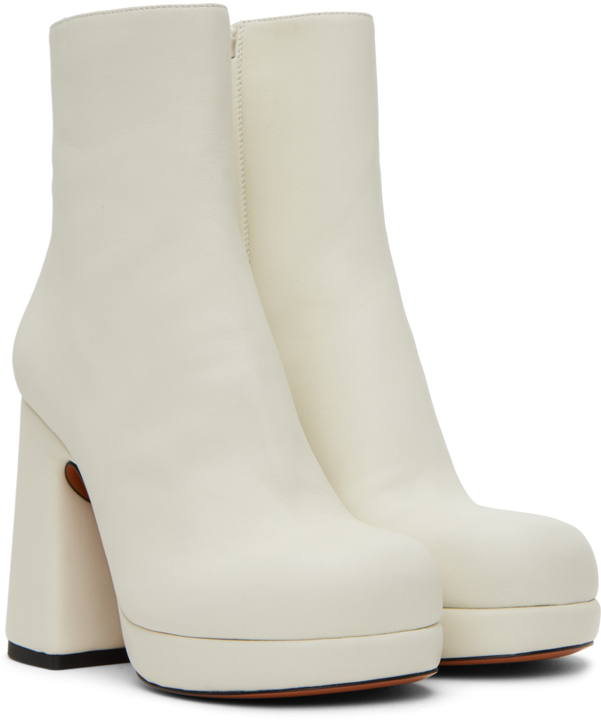 Proenza Schouler Forma Lambskin Platform Booties In 101 Natural