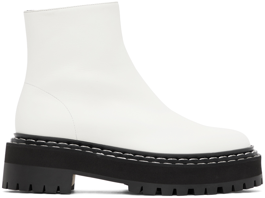 Shop Proenza Schouler White Lug Sole Platform Boots In 101 Natural