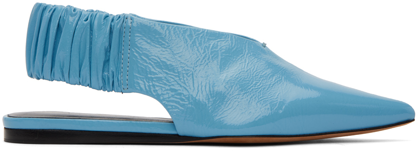 Proenza Schouler Blue Spike Slingback Ballerina Flats In 450-light/pastel Blu