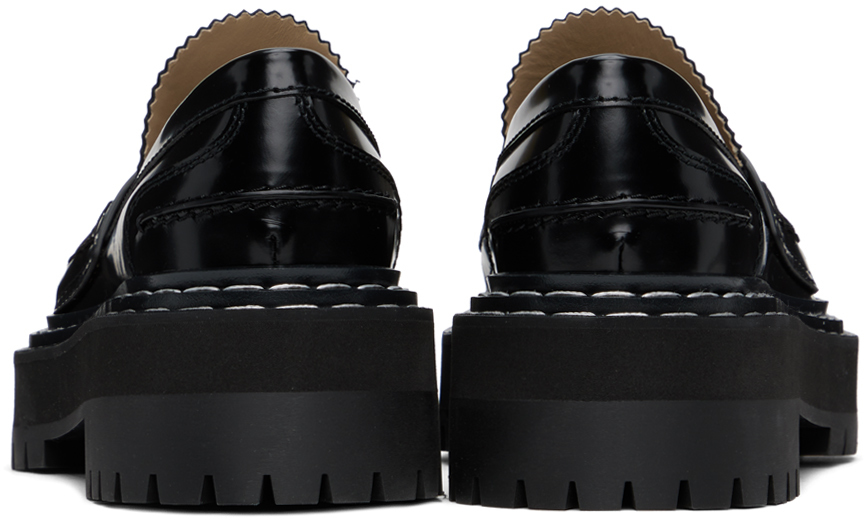 PROENZA SCHOULER BLACK LUG SOLE PLATFORM LOAFERS 