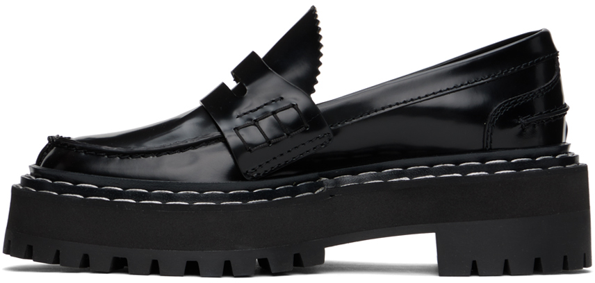 PROENZA SCHOULER BLACK LUG SOLE PLATFORM LOAFERS 
