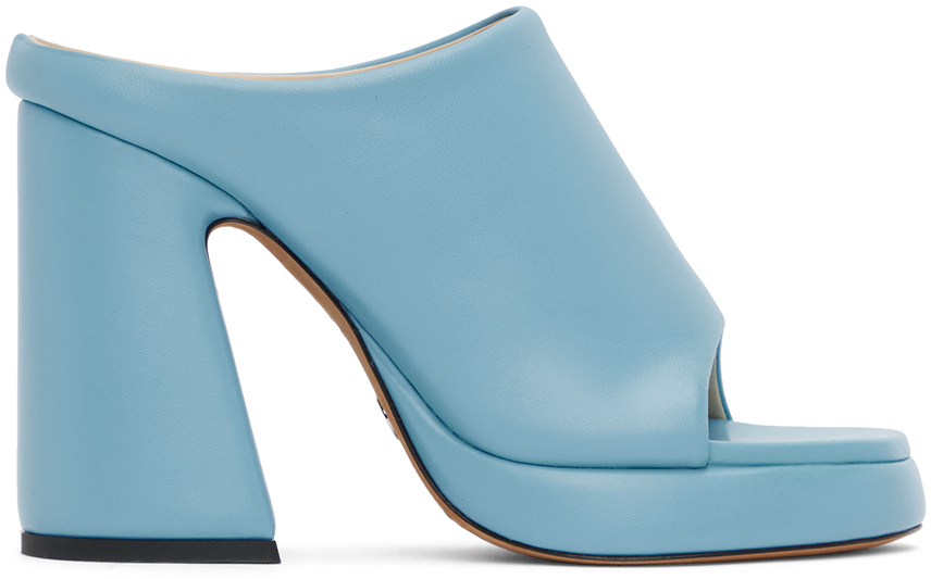 Shop Proenza Schouler Blue Forma Platform Sandals In 720 Sky Blue