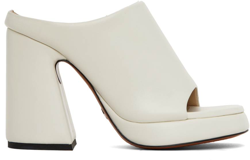 Sante off-white patent leather sandal heels (21-219) - Ermarolla