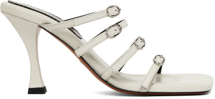 Shop Proenza Schouler Off-white Square Heeled Sandals In 101 Natural