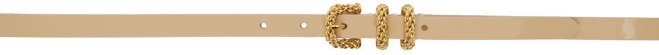 By Far Women's Kat Patent Leather & Chain Belt In Tan