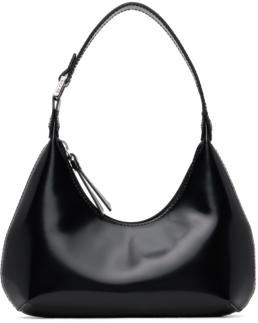 BY FAR BLACK BABY AMBER SHOULDER BAG 