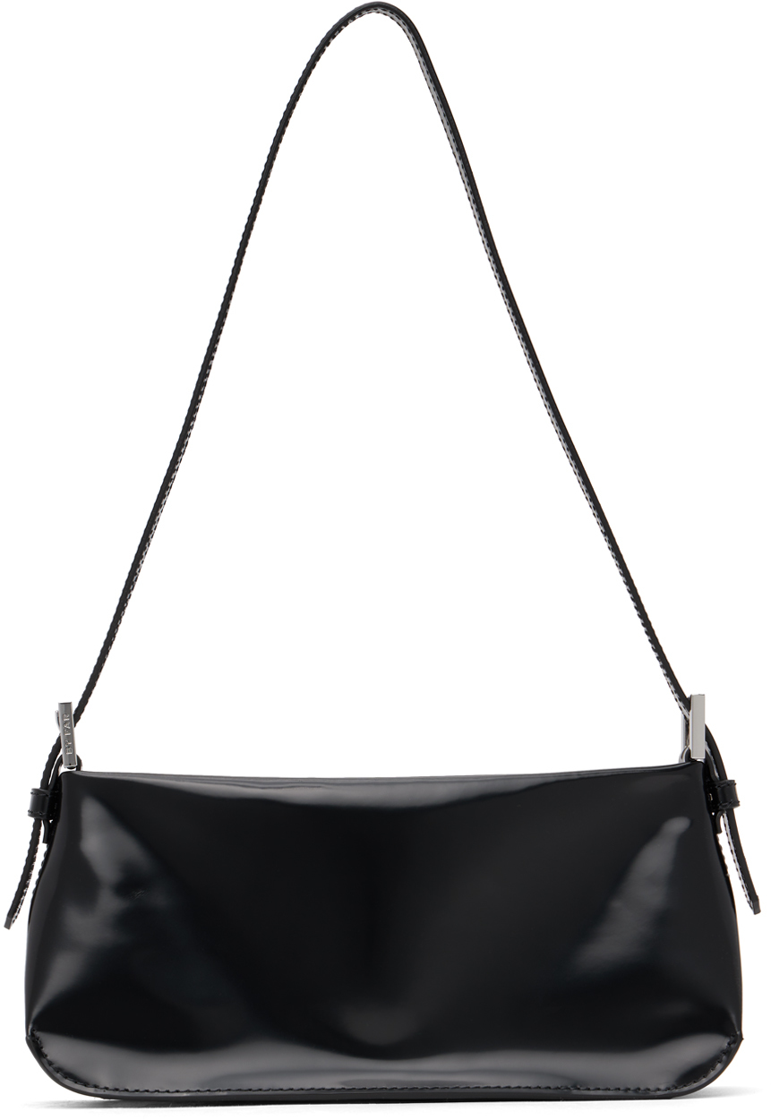 Poster Grl Patent Asymmetrical Baguette Bag - Black | One Size