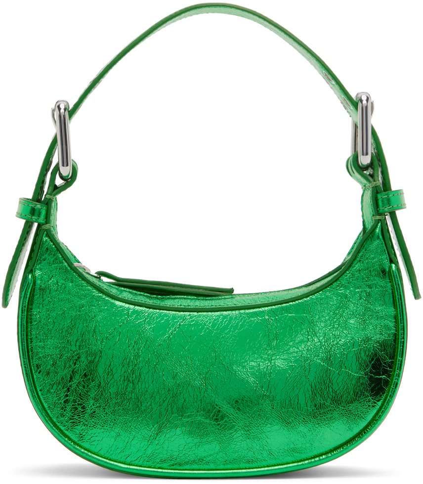 Shop By Far Green Mini Soho Shoulder Bag In Cvg Clover Green