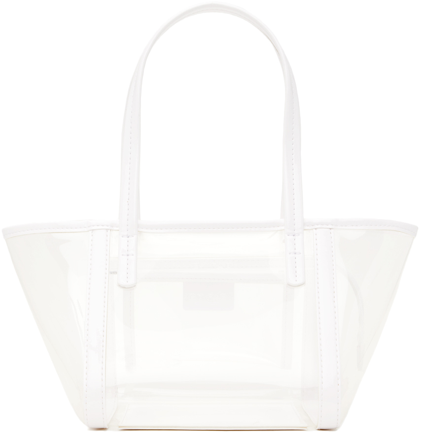 Shop By Far White Bar Tote In Tpw Transparent Whit