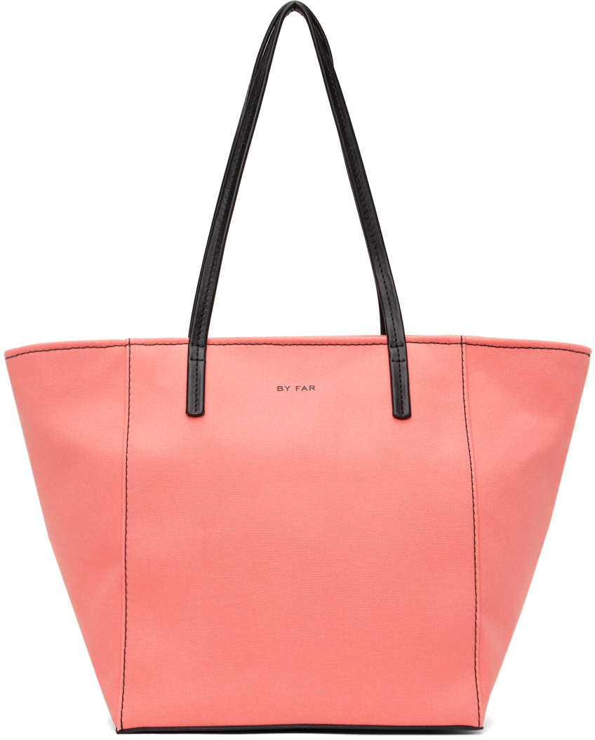 By Far Club Canvas Tote Bag In Tpb Taffy Pink And B