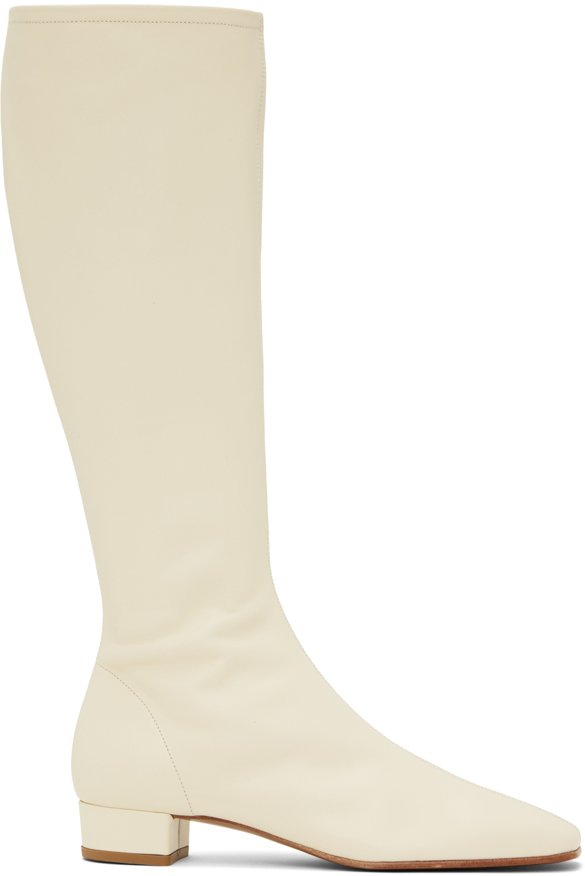 By Far Off-white Edie Tall Boots In Fh Off-white