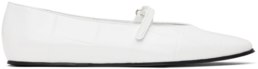 Shop By Far White Molly Ballerina Flats In Wh White