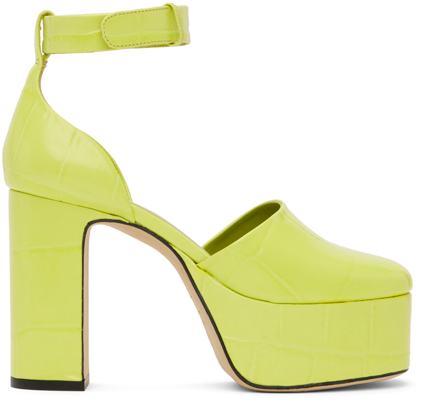 Green Barb Heels by BY FAR on Sale