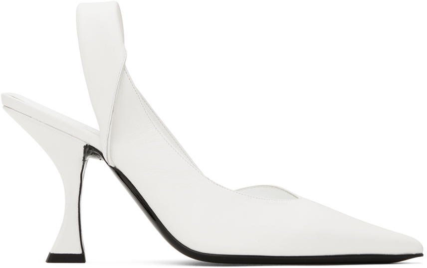 By Far Yasha 80mm Leather Pumps In Wh White