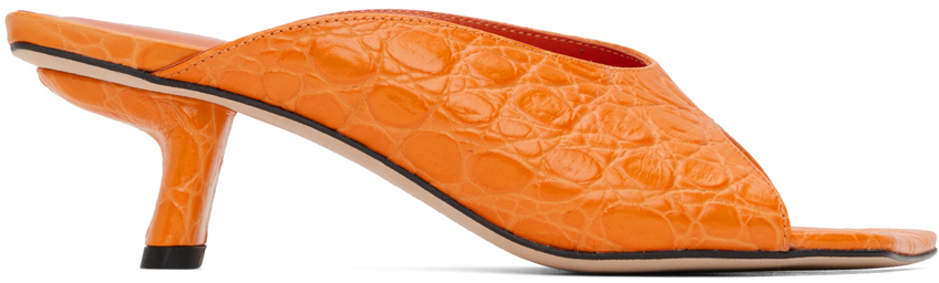 BY FAR Orange Huston Heeled Sandals