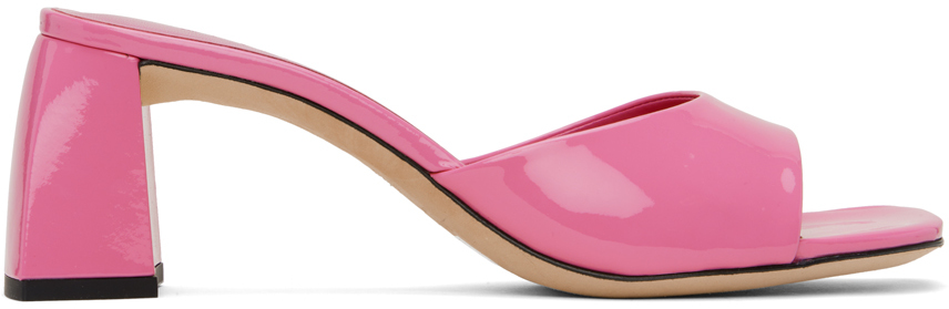 By Far Pink Romy Heeled Sandals In Lpp Lipstick