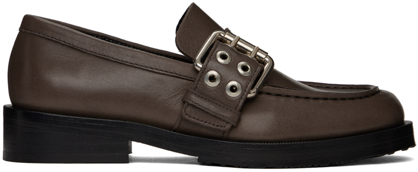 by far ssense work capsule brown soho loafers