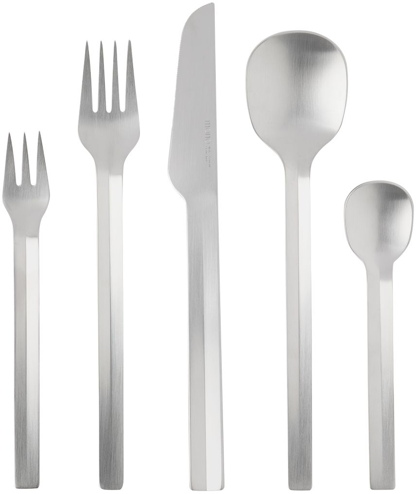 Mono Silver  V Flatware Set, 20 Pcs In Stainless Steel