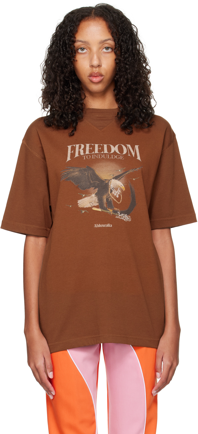 Ahluwalia Brown 'freedom To Indulge' T-shirt