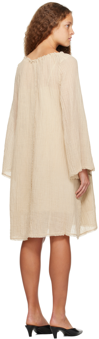 By Malene Birger Miya Frayed Linen-gauze Mini Dress In 12a Lt. Sand