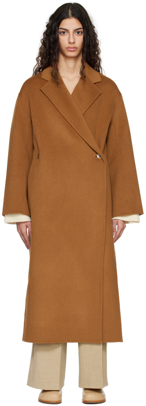 By Malene Birger Notched-lapel Button-fastening Coat In Brown