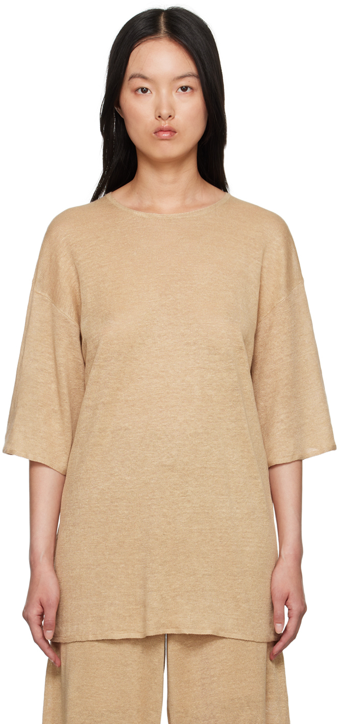 By Malene Birger Linen Knitted Top In White