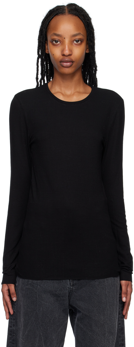 By Malene Birger Black Nimas Long Sleeve T-shirt In 050 Black