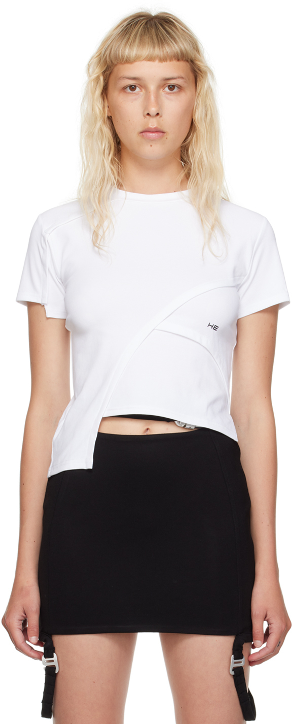 HELIOT EMIL: White Deconstructed T-Shirt | SSENSE Canada