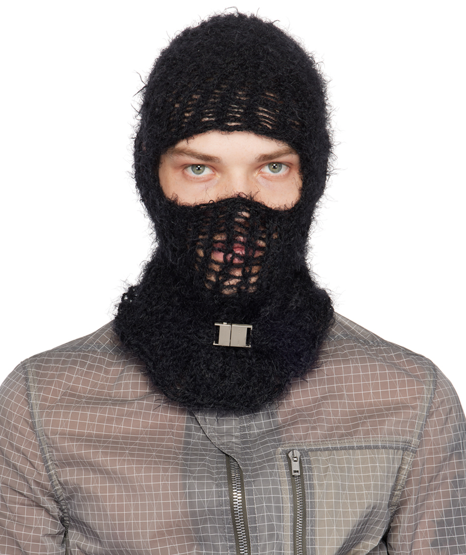 Heliot Emil Brushed Mohair Balaclava In Black