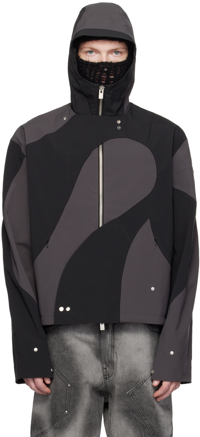 Black & Gray Trident Technical Jacket